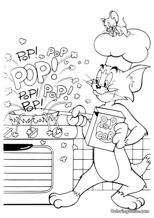 Desenhos do Tom e Jerry para Colorir Chef Tom - Página para Colorir