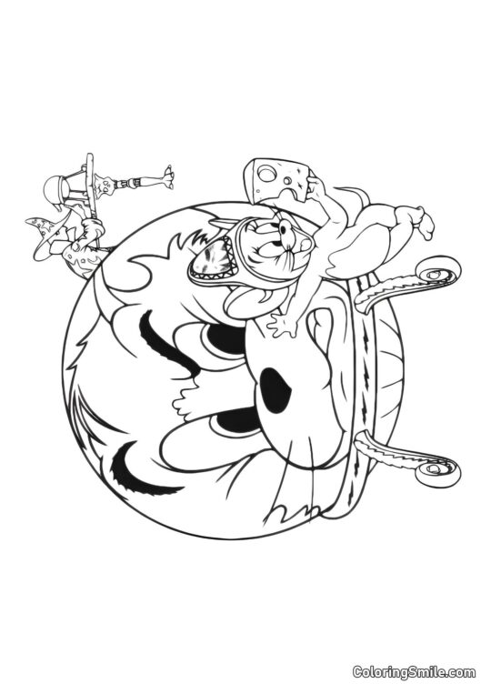 Desenhos do Tom e Jerry para Colorir Tom Está Bravo com Jerry - Página para Colorir