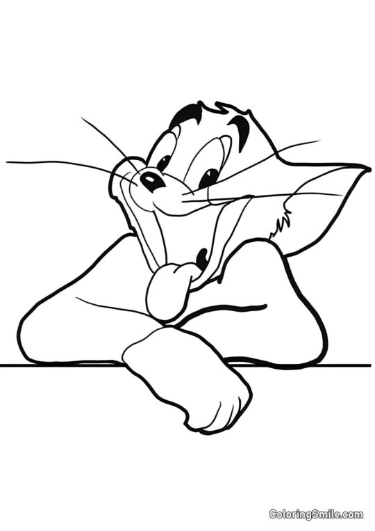 Desenhos do Tom e Jerry para Colorir A Alegria de Tom - Página para Colorir