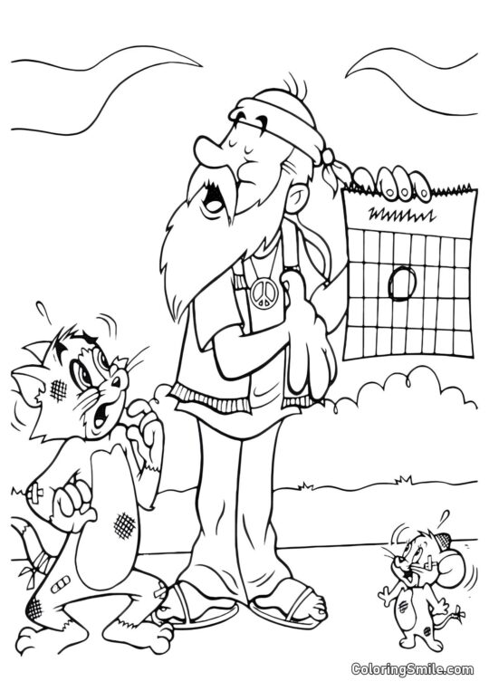 Desenhos do Tom e Jerry para Colorir Tom e Jerry em Arranhões - Página para Colorir