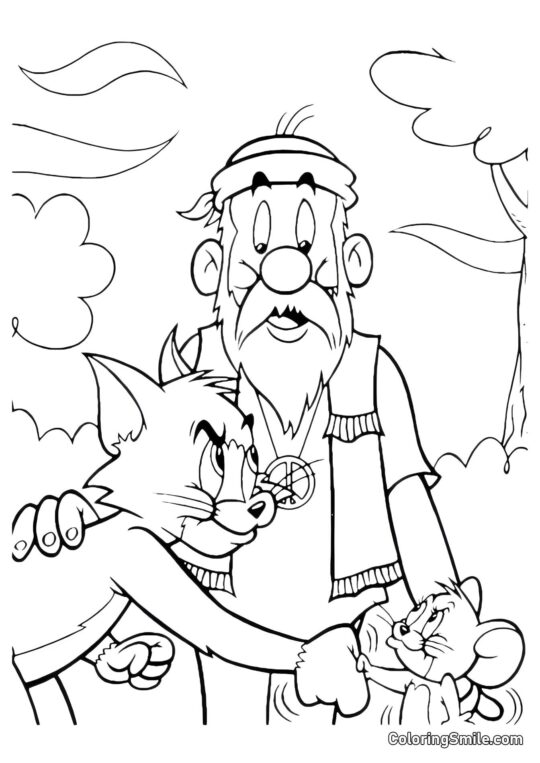 Desenhos do Tom e Jerry para Colorir Tom e Jerry Fazendo as Pazes - Página para Colorir