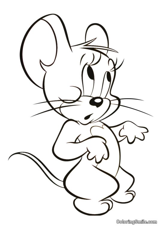 Desenhos do Tom e Jerry para Colorir Jerry Está Envergonhado - Página para Colorir
