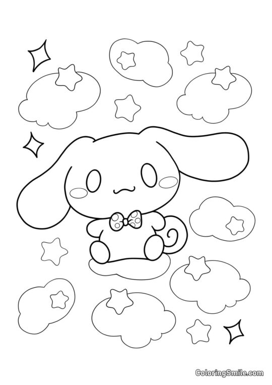 Disegni di Cinnamoroll da Colorare Cinnamoroll Kawaii Semplice - Pagina da Colorare