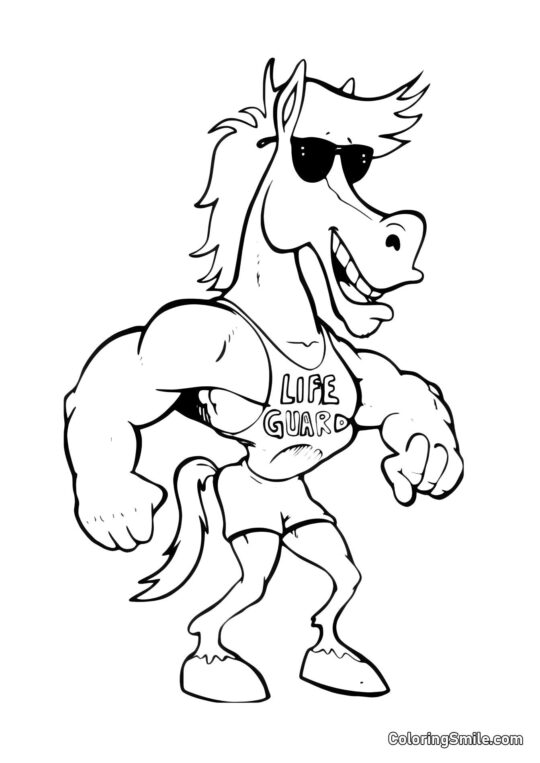 Pferde Ausmalbilder Starkes Pferd - Ausmalbild