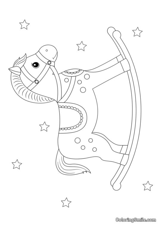 Pferde Ausmalbilder Spielzeugpferd - Ausmalbild
