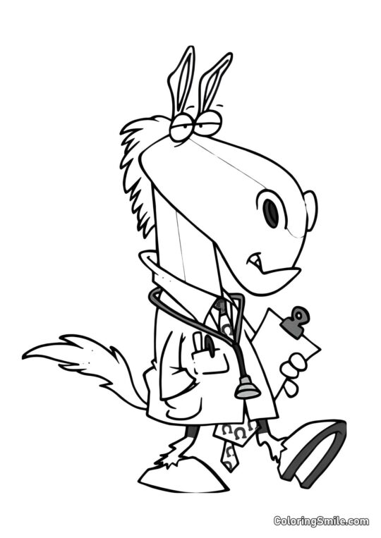 Pferde Ausmalbilder Lustiger Esel - Ausmalbild