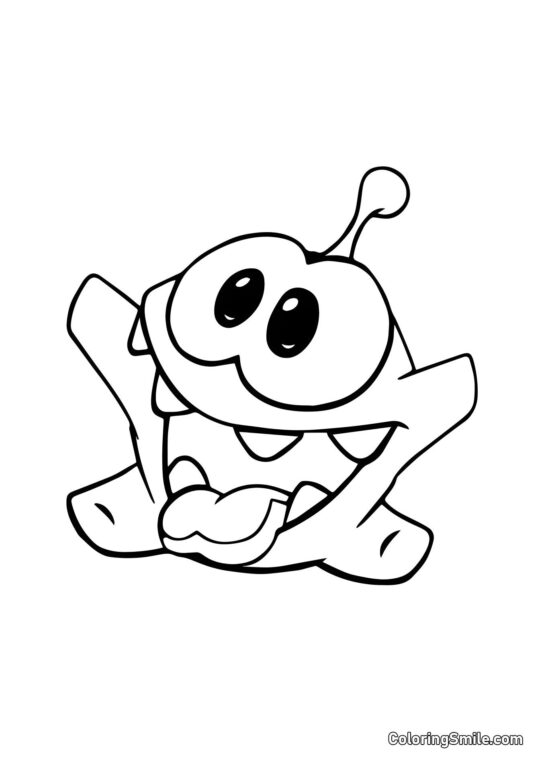 Glad Om Nom - Farvelægningsside