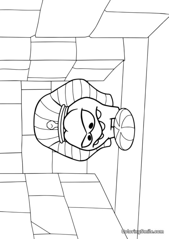 Om Nom i Det Antikke Egypten - Farvelægningsside