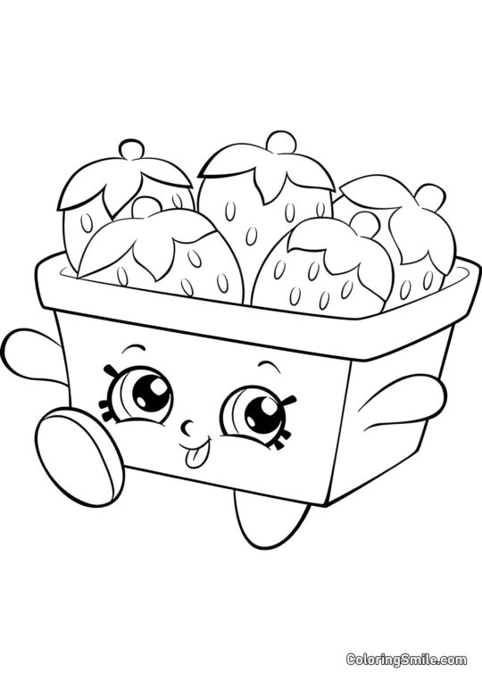 Шопкінс Полуничний Кошик - Розмальовка