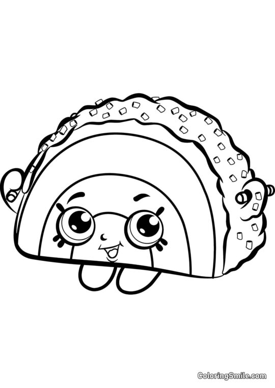 Шопкінс Веселка Торт - Розмальовка