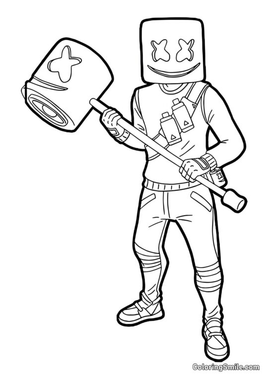 Fortnite Marshmello - Coloring Page