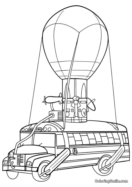 Fortnite Battle Bus - Coloring Page