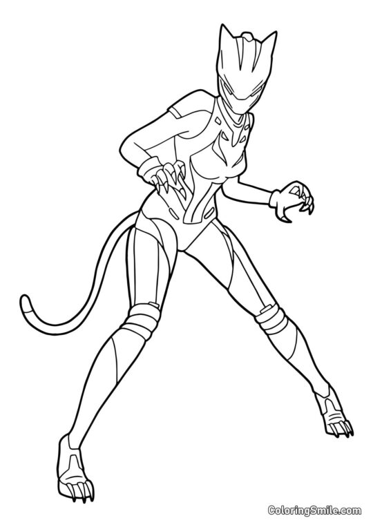 Fortnite Neon Lynx in Pose - Coloring Page