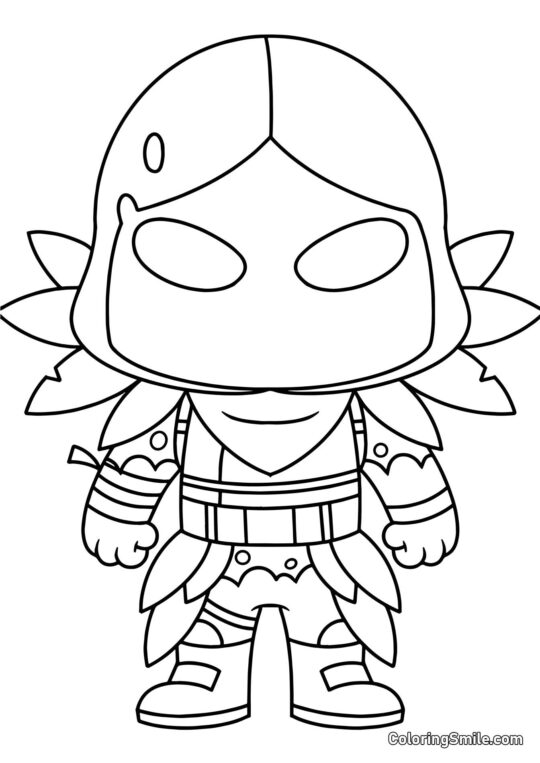 Fortnite Chibi Raven - Coloring Page