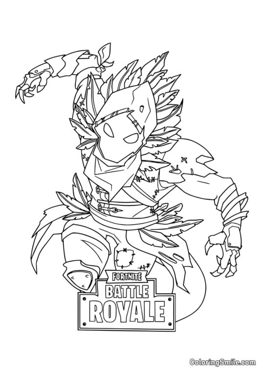 Fortnite Raven Attacking - Coloring Page