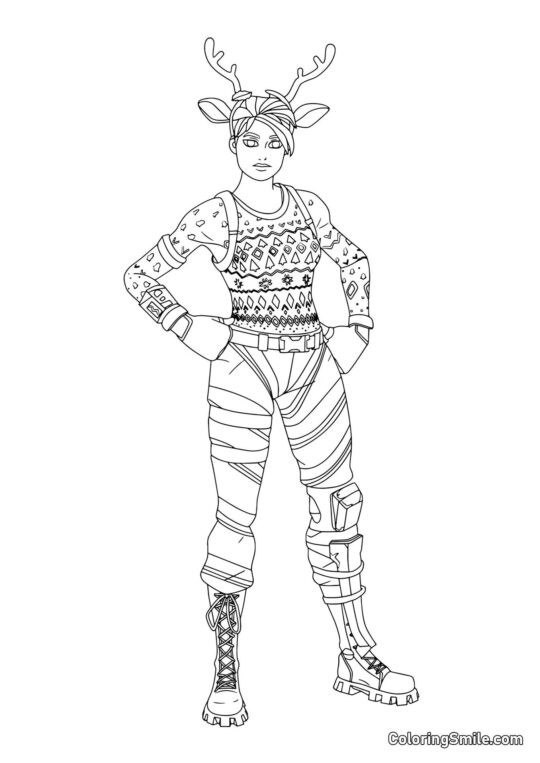 Fortnite Red-Nosed Raider - Coloring Page