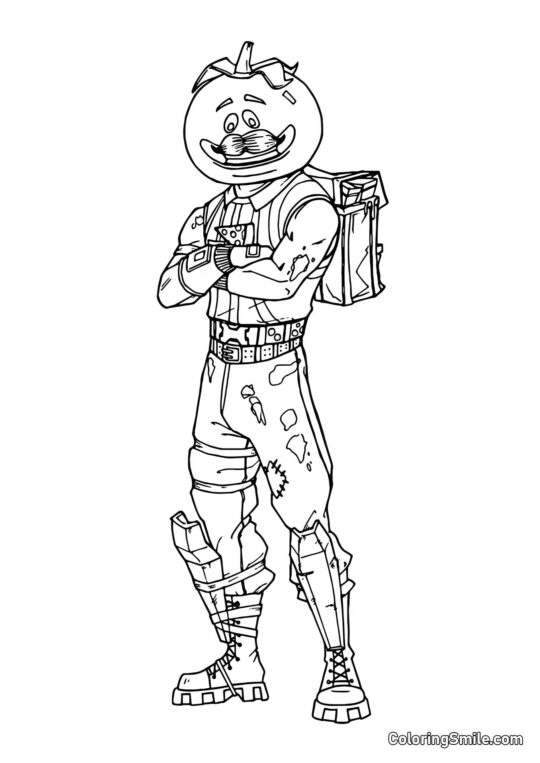 Fortnite Tomatohead - Coloring Page