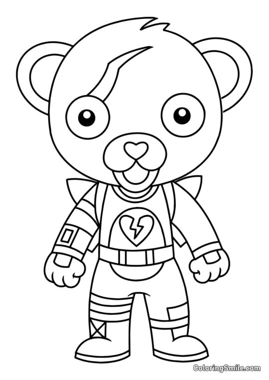 Fortnite Chibi Cuddle Team Leader - Coloring Page