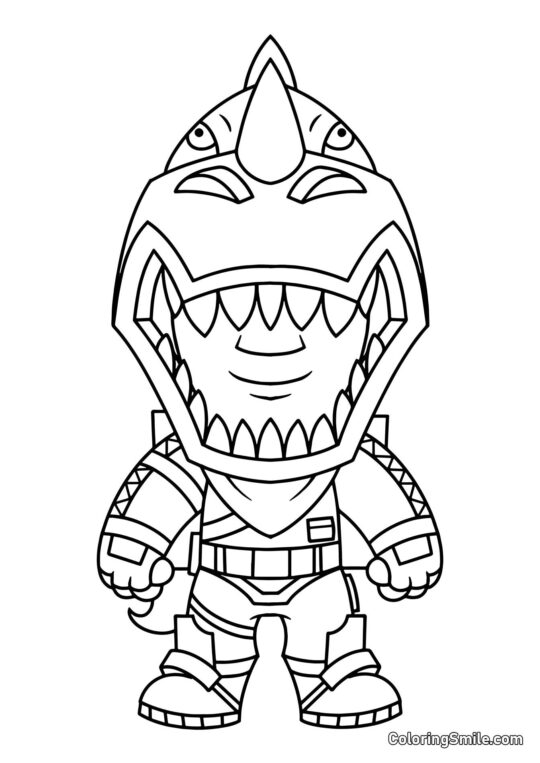 Fortnite Chibi Rex - Coloring Page
