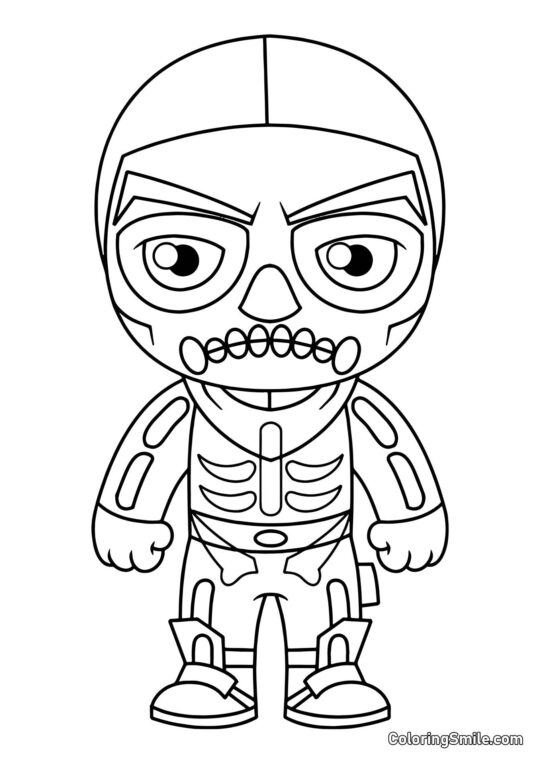 Fortnite Chibi Skull Trooper - Coloring Page