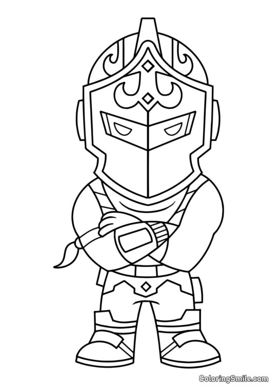 Fortnite Chibi Black Knight - Coloring Page