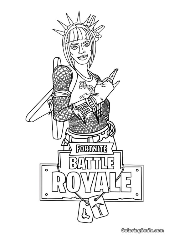 Fortnite Rock Princess - Coloring Page