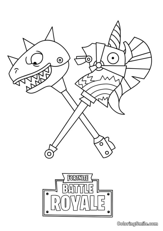 Fortnite Rainbow Smash and Chomp Jr. - Coloring Page