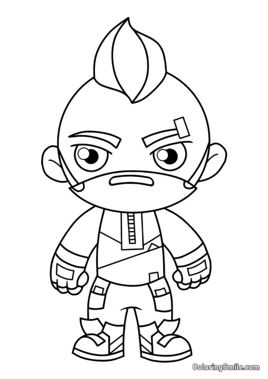 Fortnite Chibi Ronin - Coloring Page