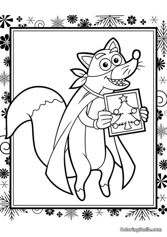 Eichhörnchen und Neujahr - Ausmalbild