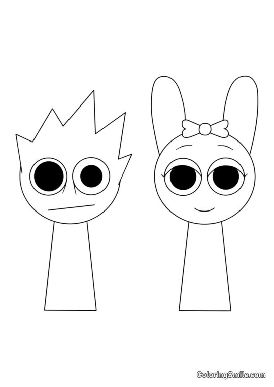 Розмальовки Спрункі Спрункі ОВАКС і Пінкі - Розмальовка