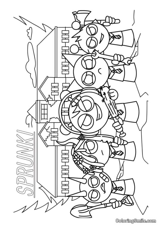 Розмальовки Спрункі Спрункі з Зброєю - Розмальовка