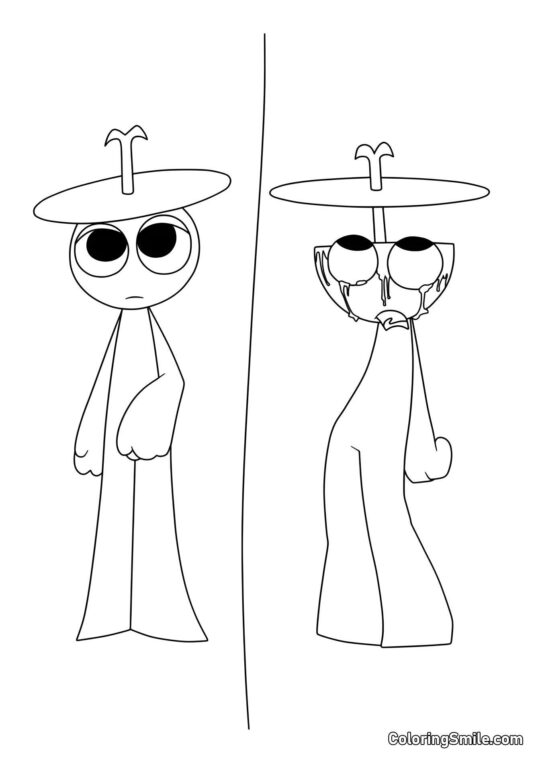 Розмальовки Спрункі Нормальний і Жахливий Спрунк Клюква - Розмальовка