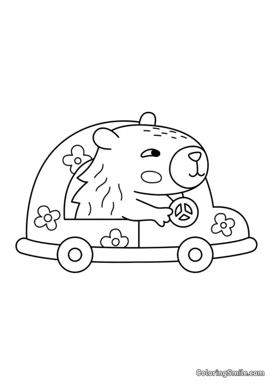 Kolorowanki Kapibary Kapibara pacyfista - Kolorowanka