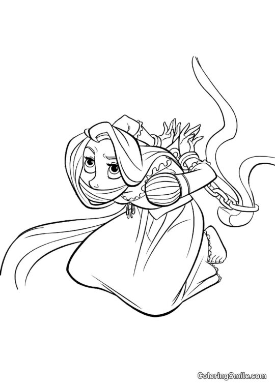 Związana Roszpunka - Kolorowanka