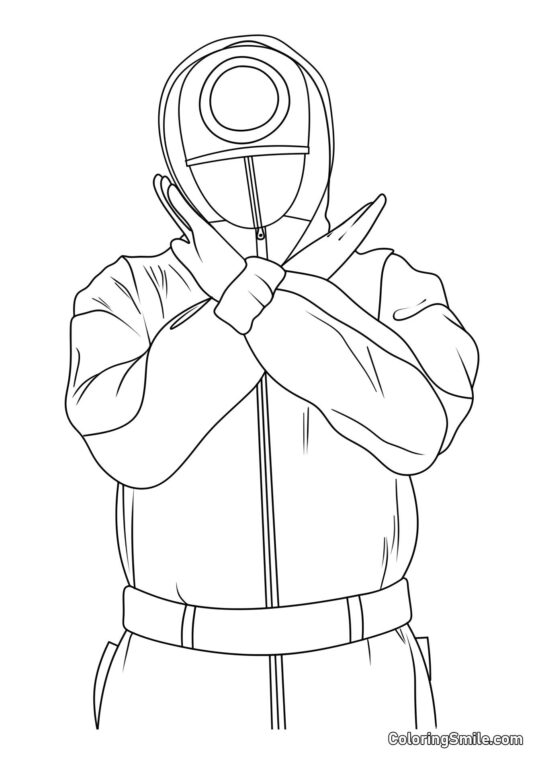 Disegni di Squid Game da colorare Guardia di Squid Game 2 - Pagina da Colorare