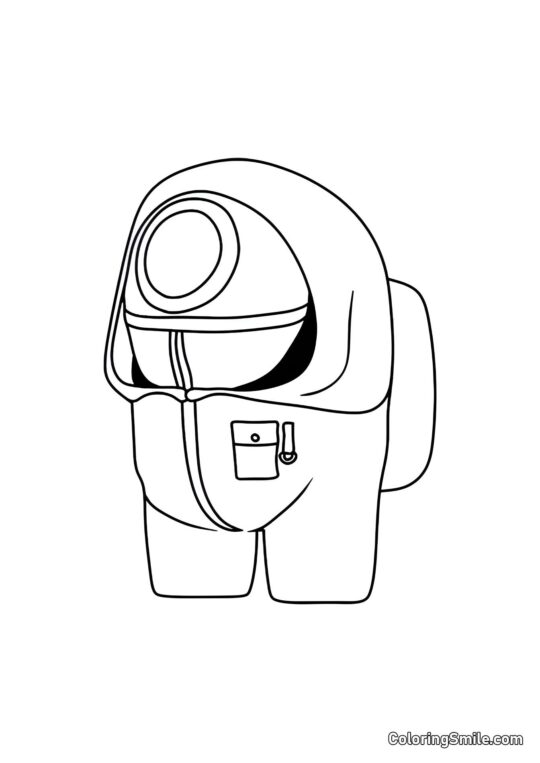 Disegni di Squid Game da colorare Among Us in stile Squid Game - Pagina da Colorare