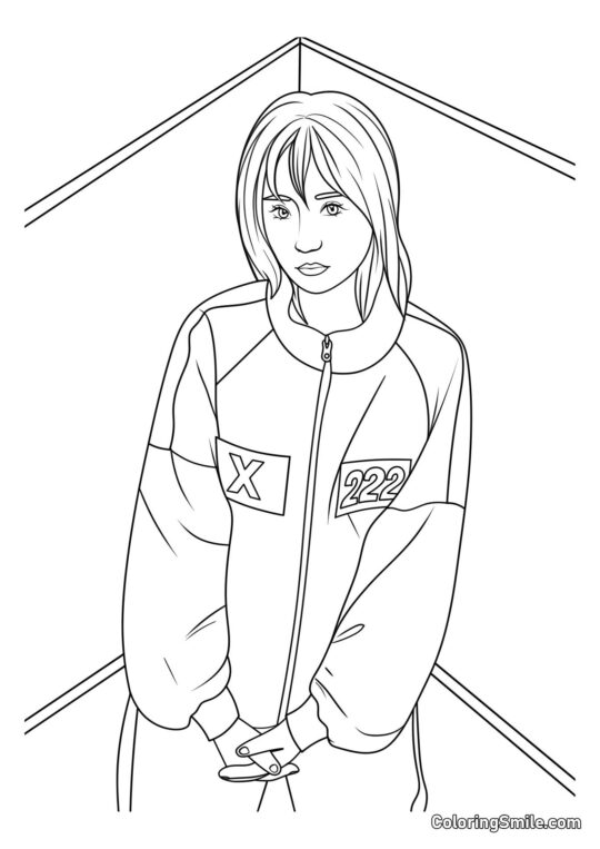 Disegni di Squid Game da colorare Giocatore 222 di Squid Game 2 - Pagina da Colorare