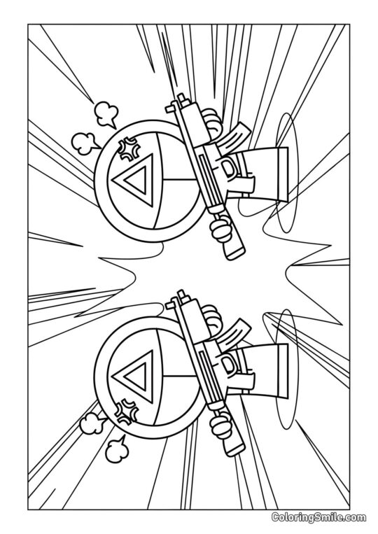 Disegni di Squid Game da colorare Sprunk in stile Squid Game - Pagina da Colorare