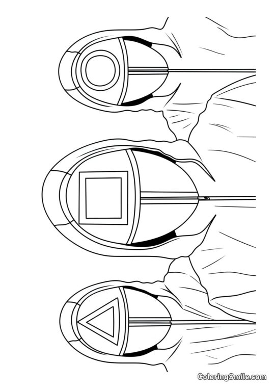 Disegni di Squid Game da colorare Soldati di Squid Game 2 - Pagina da Colorare