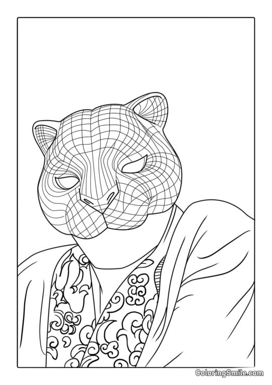 Disegni di Squid Game da colorare Spettatore di Squid Game - Pagina da Colorare