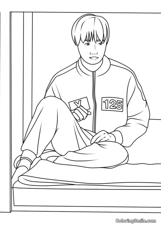 Disegni di Squid Game da colorare Giocatore 125 di Squid Game 2 - Pagina da Colorare