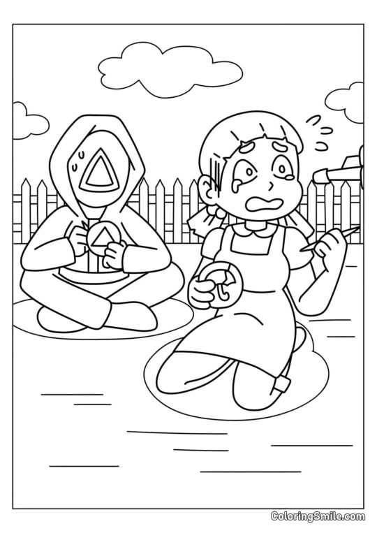 Disegni di Squid Game da colorare Secondo Squid Game - Pagina da Colorare