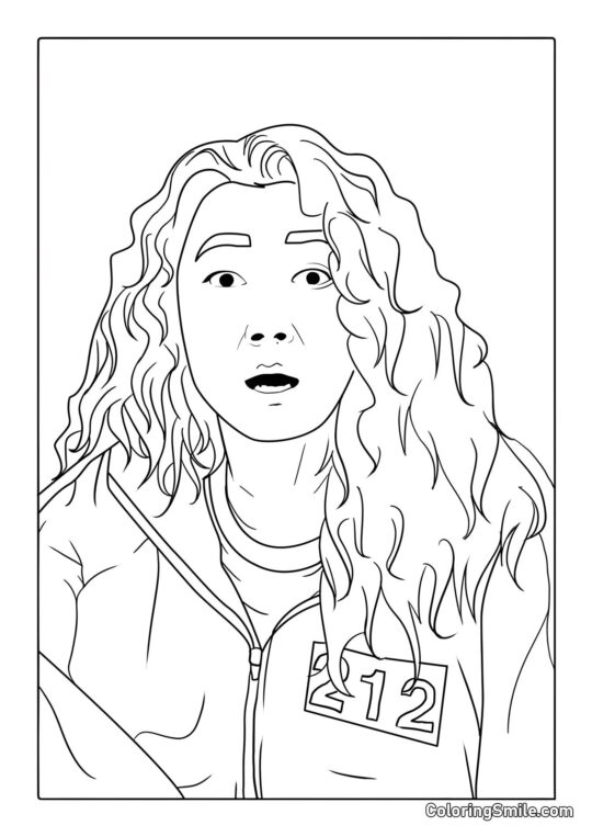 Disegni di Squid Game da colorare Giocatore 112 di Squid Game - Pagina da Colorare