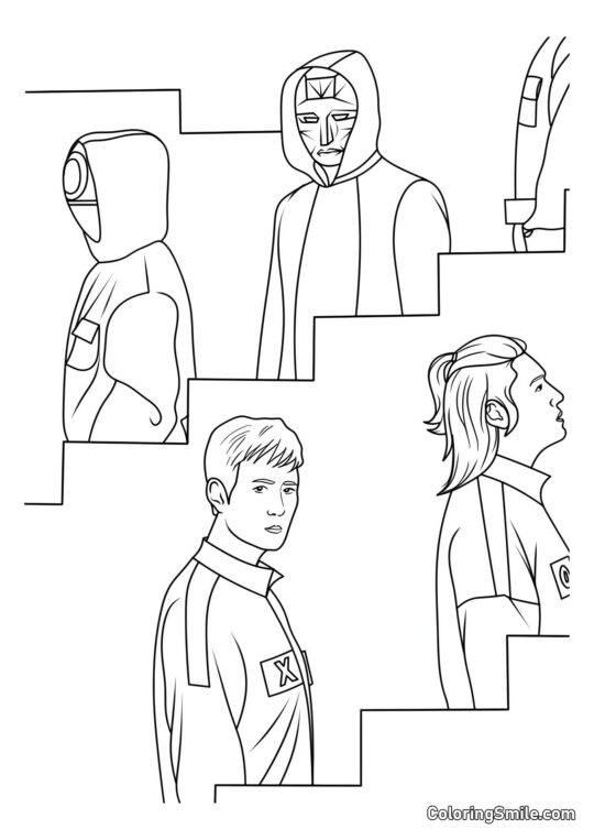 Disegni di Squid Game da colorare Eroi di Squid Game 2 - Pagina da Colorare