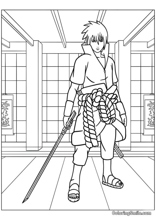 Dibujos de Naruto para colorear Sasuke Uchiha - Página para Colorear
