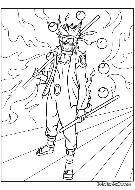 Dibujos de Naruto para colorear Naruto en Modo Sabio de Seis Caminos - Página para Colorear
