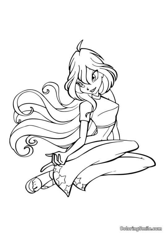 Розмальовки Winx Блум знає секрет - Розмальовка