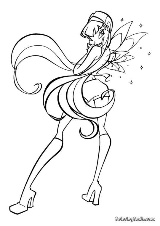 Розмальовки Winx Стелла складає плани - Розмальовка