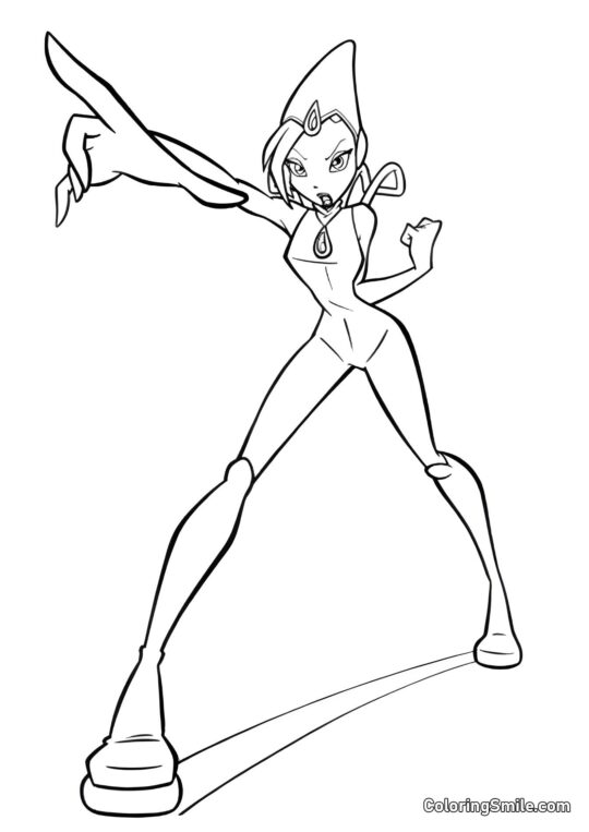 Розмальовки Winx Текна нападає - Розмальовка