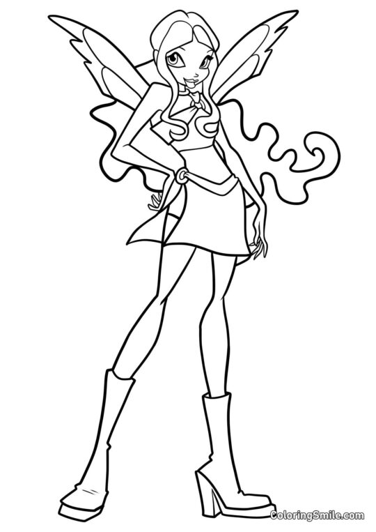 Розмальовки Winx Лейла готується до вечірки - Розмальовка